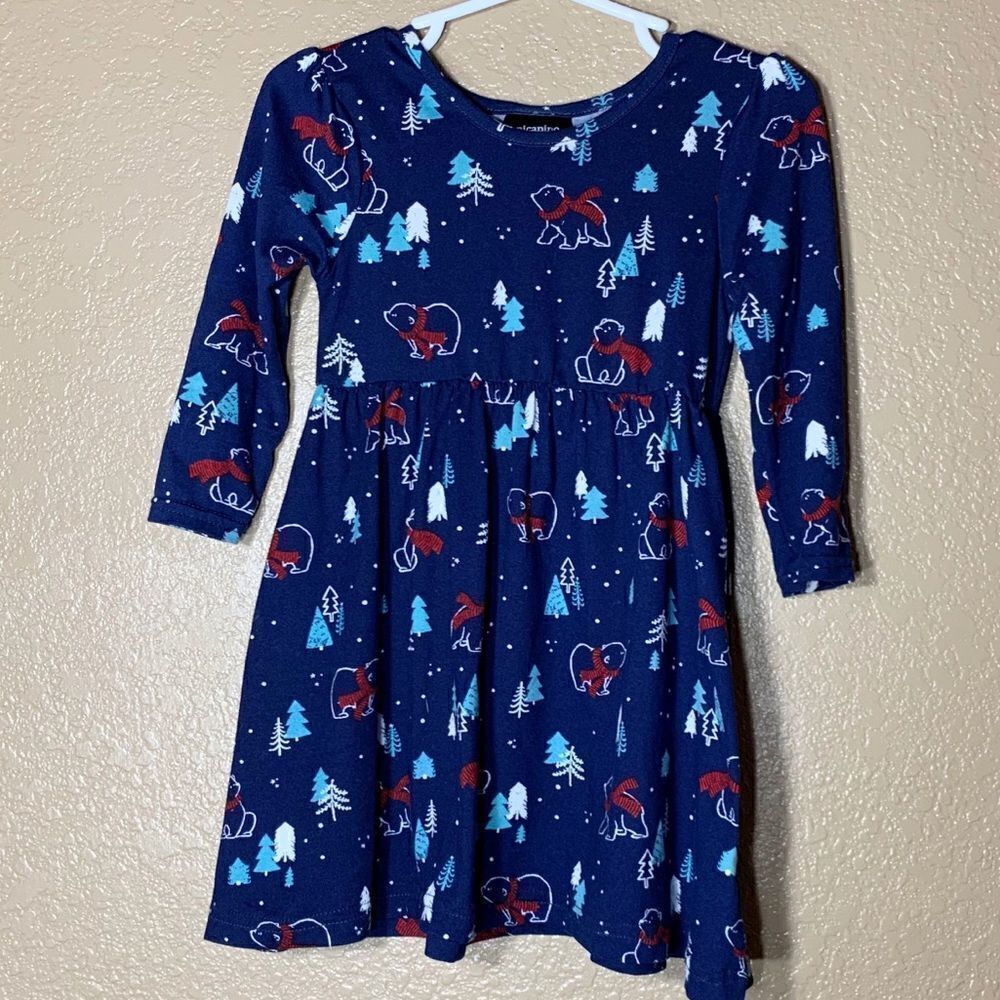 Picapino toddler winter theme long sleeve dress‎
